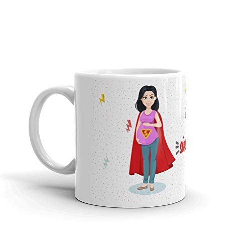 Kembilove Taza la mejor Embarazada del mundo – Mensaje En esta Taza Bebe una Super Embarazada – Regalo Mujer original – Regalos originales para Embarazadas – Regalos Personalizados Originales