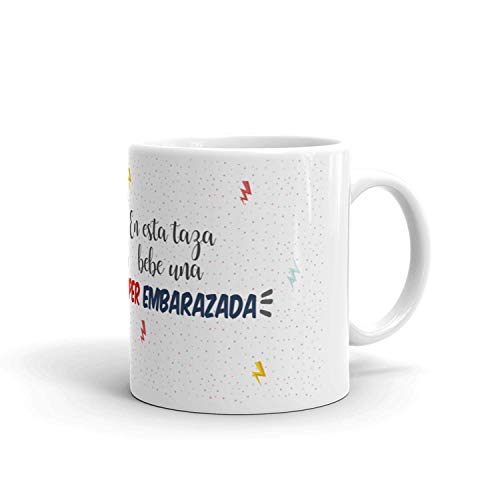 Kembilove Taza la mejor Embarazada del mundo – Mensaje En esta Taza Bebe una Super Embarazada – Regalo Mujer original – Regalos originales para Embarazadas – Regalos Personalizados Originales