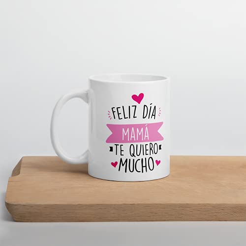 Kembilove Taza regalo día de la madre – Tazas Desayuno para Mamá con Mensaje Feliz día mamá te quiero mucho – Tazas originales – Regalo para madres