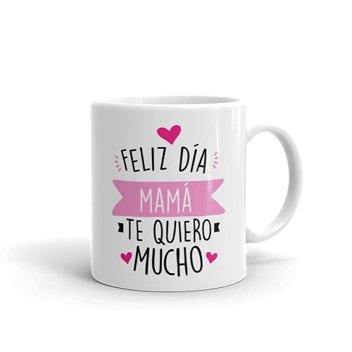 Kembilove Taza regalo día de la madre – Tazas Desayuno para Mamá con Mensaje Feliz día mamá te quiero mucho – Tazas originales – Regalo para madres