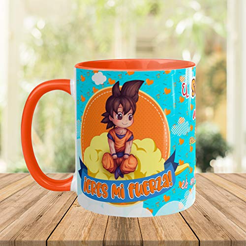 Kembilove Tazas de Desayuno para Padre – Tazas Originales para Padres con Mensaje El Superhéroe mas fuerte es mi Papá – Ideal para el día del Padre