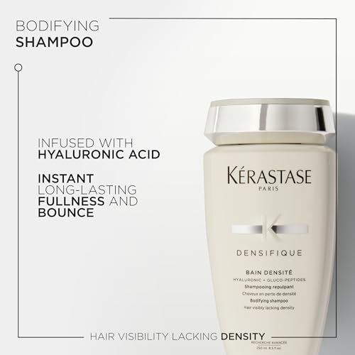 Kérastase | Densifique Femme, Champú Densificante, Aumenta el Volumen, Para Pelo Fino y Debilitado, Bain Densité, 250 ml