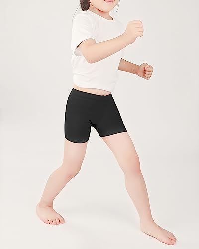 KEREDA Pantalones cortos de ciclismo para niña, de algodón, 3 pares, Negro , 12-14 años