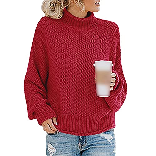 KeYIlowys OtoñO/Invierno SuéTer De Las Mujeres De Hilo Grueso Jersey De Cuello Alto SuéTer De Las Mujeres