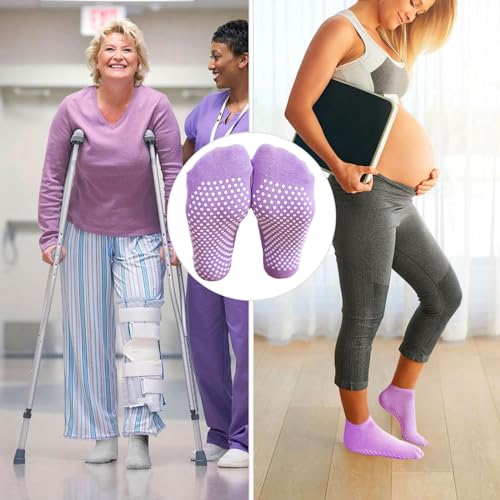 KEYRI 4 Pares Comodos Calcetines Yoga Pilates Para Mujeres y Hombres Antideslizantes Calcetines Artes Calcetín Marciales Tobillero Deportivo Con Puntos Antideslizantes,Talla única (Color)