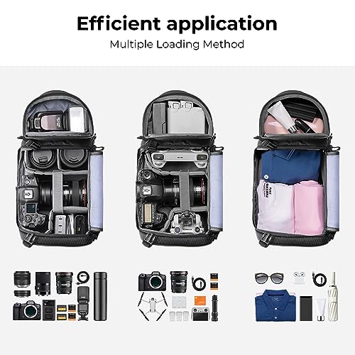 K&F Concept Bolsa para Cámara Sling Camera Bolsa Bandolera Impermeable Antirrobo 10L Foto Mochila Reflex Portátil, Bolsa de Cámara Compatible con DSLR SLR Cámara