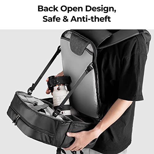 K&F Concept Profesional Mochila Fotografía, Mochila para Cámara Multifuncional, Mochila Fotográfica para Reflex Impermeable, Bolsa Cámara Compartimento para Portátil de 15.6 Pulgadas(20L)