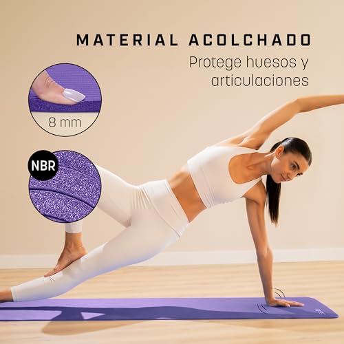 KG Physio Yoga Mat - Esterilla Yoga Antideslizante Extra Gruesa 183 cm x 60 cm x 8 mm con Correa de Hombro - Fabricada con NBR para garantizar que sea Esterilla Antideslizante.