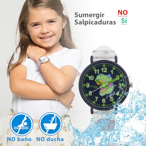 Kiddus Reloj Educativo Analógico para Niño, Niña, Infantil. Aprende la Hora con Nuestro Fácil Sistema Time Teacher, Ejercicios Incluídos.