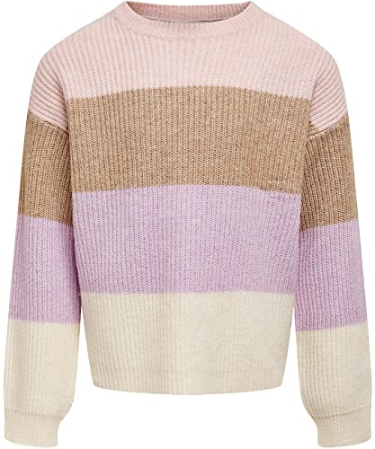 KIDS ONLY Kogsandy L/S-Jersey de Rayas Knt Noos Suéter, Rosa Sepia, 134/140 cm para Niñas