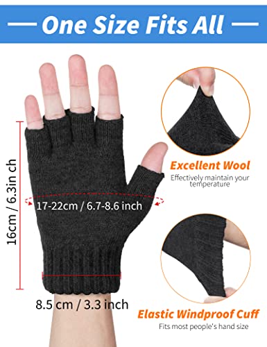 Kiiwah Guantes sin Dedos de Invierno Mitones Mujer Guantes de Dedos Guantes Térmicos Flexibles de Lana de Termicos Guantes Convertibles con Cubierta para Hombres y Mujeres