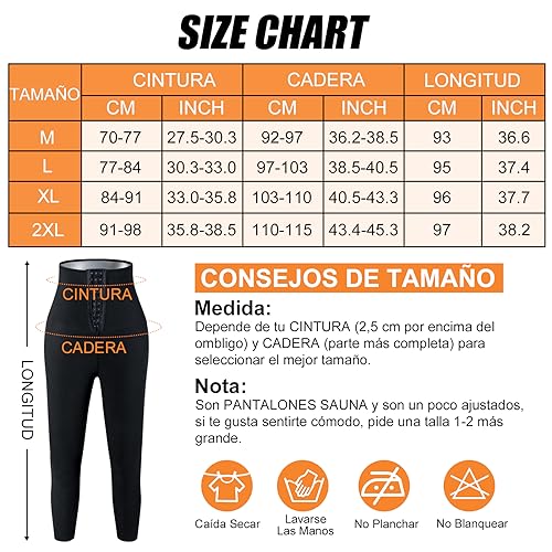 Kiiwah Pantalones Sauna Adelgazantes Mujer Cintura Alta Pantalon Efecto Térmica Sauna Leggins Reductores Adelgazantes Deportivas Pantalón de Sudoración para Gym Fitness Jogging