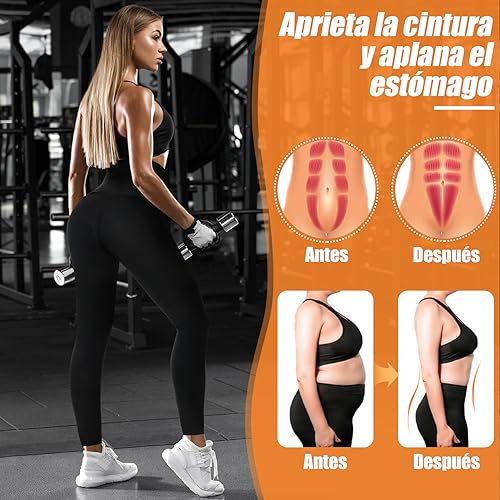 Kiiwah Pantalones Sauna Adelgazantes Mujer Cintura Alta Pantalon Efecto Térmica Sauna Leggins Reductores Adelgazantes Deportivas Pantalón de Sudoración para Gym Fitness Jogging