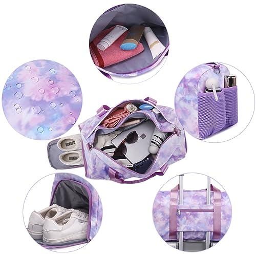 Kimwadalh Mujer Bolsa de Deporte Niñas Bolso de Viaje Portatrajes de Viaje,Ligero Bolsa Deporte Niña para Viaje,Mariposa,Gimnasia,Deporte,Rítmica