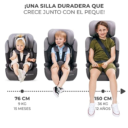 Kinderkraft COMFORT UP I-SIZE 76-150 cm, Silla de coche bebé, Silla coche para niños, Sillade, Cinturón, regula en 11 niveles, Grupo 1/2/3, 15 meses - 12 años, 9-36 kg, Rosa