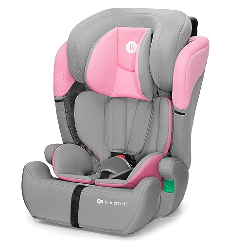 Kinderkraft COMFORT UP I-SIZE 76-150 cm, Silla de coche bebé, Silla coche para niños, Sillade, Cinturón, regula en 11 niveles, Grupo 1/2/3, 15 meses - 12 años, 9-36 kg, Rosa