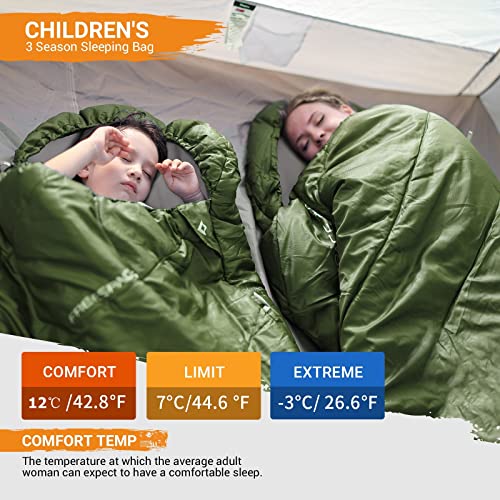 KingCamp Saco de Dormir Momia Saco de Dormir Niños Ultraligero Saco de Dormir Infantil Sleeping Bag para Camping Montaña Portátil Bolsa de Compresión Verano 165 x 70cm