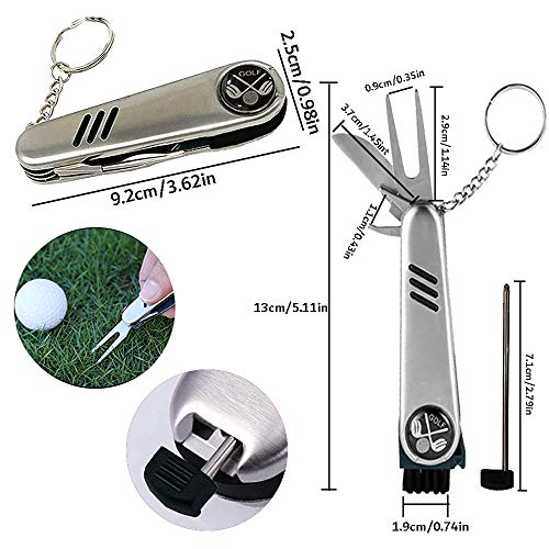 Kingrun Accesorios de Golf, Limpiador Cepillo de Palos de Golf, Toalla Golf, Cepillo Golf, Herramienta de reparación Plegable con Marcador de Golf, Kit de Limpieza para Palos de Golf