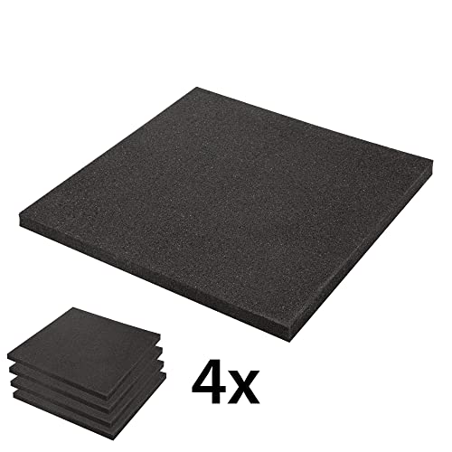 KingsBox Royal Suelo de Goma, 4 Piezas de 50x50x2 cm, Fabricado en Europa, Tapetes de Goma para Gimnasio o Gimnasio en Casa, Suelo Protector para Entrenar, Duradero, a Los Golpes, Resistente al Agua