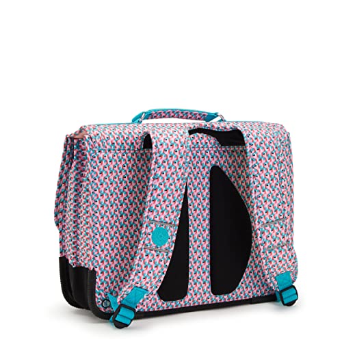 Kipling Preppy, Mochila Escolar con Reflectores y Varios Compartimentos, 41 cm, 15 L, Rosa (Poppy Geo)