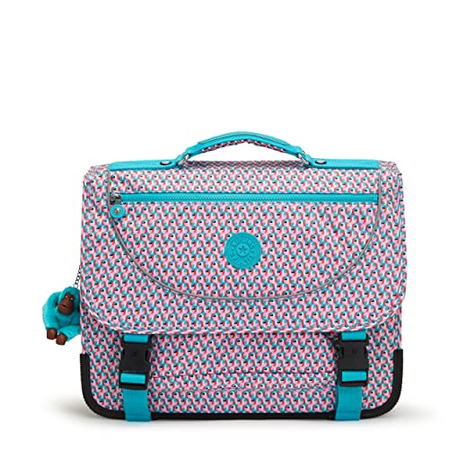 Kipling Preppy, Mochila Escolar con Reflectores y Varios Compartimentos, 41 cm, 15 L, Rosa (Poppy Geo)