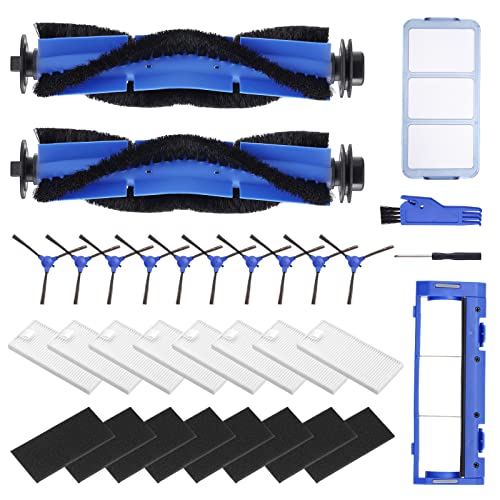 Kit de 24 Piezas para Cecotec Conga 990 1990 1099 1760 1970 Robot Aspirador con Cepillos laterales, Filtros, Protector de Cepillo de Rodillo, Cepillo Principal