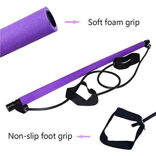 Kit de Barra de Pilates con Banda de Resistencia, expansor de Pecho, Extractor de Brazo, Barra de Pilates, Barra de Ejercicios para Yoga, Fisioterapia, Entrenamiento de Culturismo y