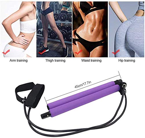 Kit de Barra de Pilates con Banda de Resistencia, expansor de Pecho, Extractor de Brazo, Barra de Pilates, Barra de Ejercicios para Yoga, Fisioterapia, Entrenamiento de Culturismo y