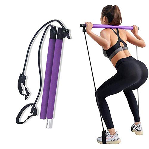 Kit de Barra de Pilates con Banda de Resistencia, expansor de Pecho, Extractor de Brazo, Barra de Pilates, Barra de Ejercicios para Yoga, Fisioterapia, Entrenamiento de Culturismo y