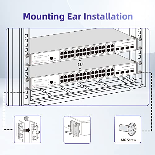 Kit de montaje en rack universal ajustable de 19 pulgadas para HP/ProCurve/Aruba/OfficeConnect/HPE y otros interruptores