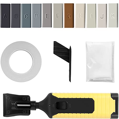 Kit de reparación de laminado gris, PVC vinilo laminado de madera y plástico para suelos de PVC, suelo de vinilo, linóleo, encimera, cera dura, masilla de madera, muebles de parquet kit de reparación