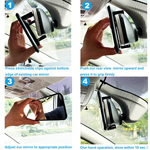 Kitbest - Espejo retrovisor universal para el interior del coche, espejo retrovisor panorámico, gran angular, convexo, SUV, camiones (11.4 pulgadas de largo x 2.9 pulgadas de alto)