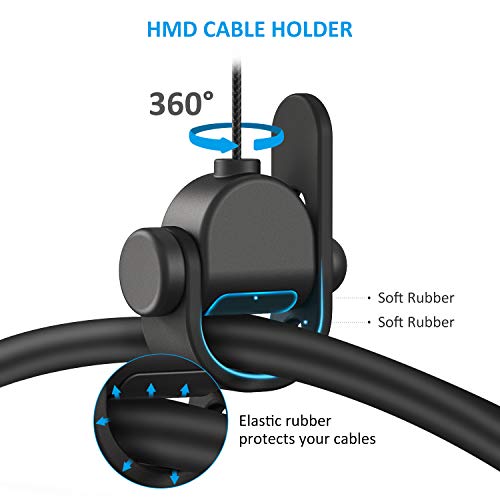 KIWI design Gestión de Cable VR, 6 Packs Sistema de Suspensión VR para HTC Vive/Pro/Oculus Rift/Oculus Rift S/Sony Playstation VR/Microsoft MR/Samsung Odyssey Accessori VR(Negra)