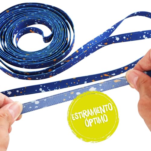 KLEINTOBER Goma elástica de Saltar para niños Premium I Juguete para Interior y Exterior I Banda Azul con Instrucciones para Juegos I Ideal para Fiestas de cumpleaños