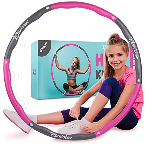 Kleintober Hula Hoop Premium para niños y Adultos I Aro Gimnasia Ritmica para Deportes, Fitness y diversión I Set con 4 Ejercicios y Pulsera Motivacional