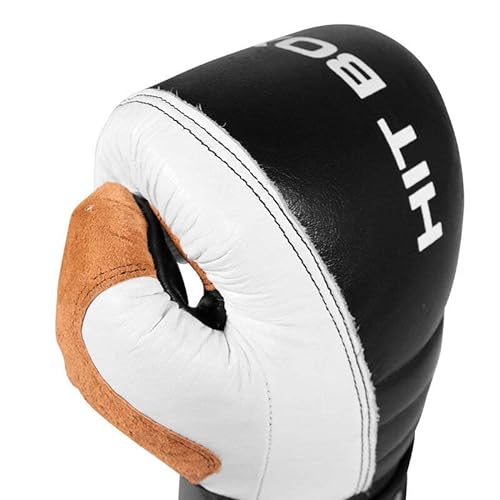 Klicken Sie auf Fitness Guantes de Boxeo Unisex para Adultos, de Piel, Color Negro, Blanco y marrón, 16 oz