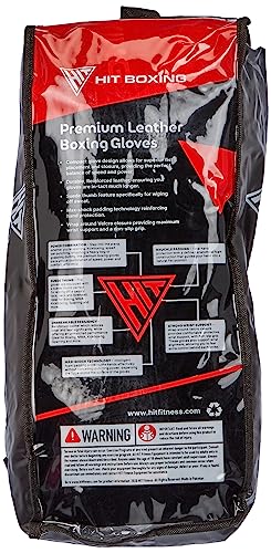 Klicken Sie auf Fitness Guantes de Boxeo Unisex para Adultos, de Piel, Color Negro, Blanco y marrón, 16 oz