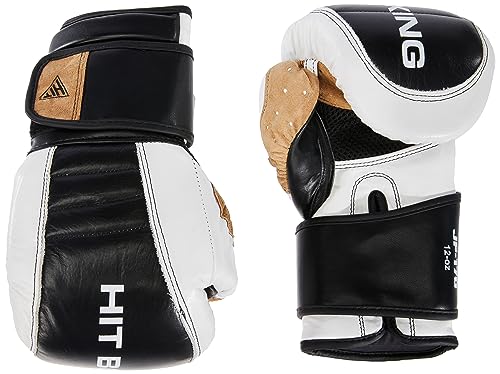 Klicken Sie auf Fitness Guantes de Boxeo Unisex para Adultos, de Piel, Color Negro, Blanco y marrón, 16 oz