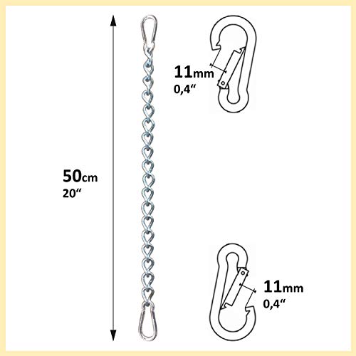 KLIFFHÄNGER Cadena con Dos mosquetones, Accesorio Variable para Colgar Silla (Cadena 50 cm)