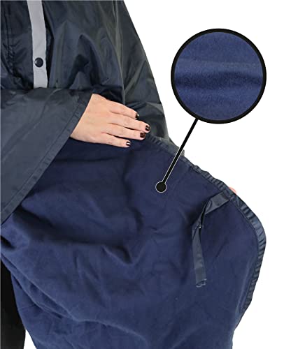 KMINA - Poncho de Lluvia para Silla de Ruedas (Forro Interior Térmico), Chubasquero Silla de Ruedas Impermeable, Capa para Silla de Ruedas con Forro, Poncho Impermeable Silla de Ruedas con Cremallera