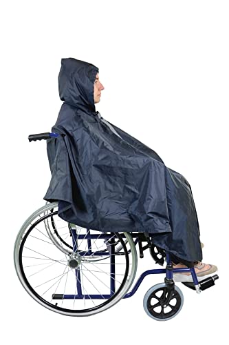 KMINA - Poncho de Lluvia para Silla de Ruedas (Forro Interior Térmico), Chubasquero Silla de Ruedas Impermeable, Capa para Silla de Ruedas con Forro, Poncho Impermeable Silla de Ruedas con Cremallera