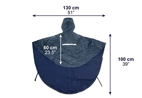 KMINA - Poncho de Lluvia para Silla de Ruedas (Forro Interior Térmico), Chubasquero Silla de Ruedas Impermeable, Capa para Silla de Ruedas con Forro, Poncho Impermeable Silla de Ruedas con Cremallera