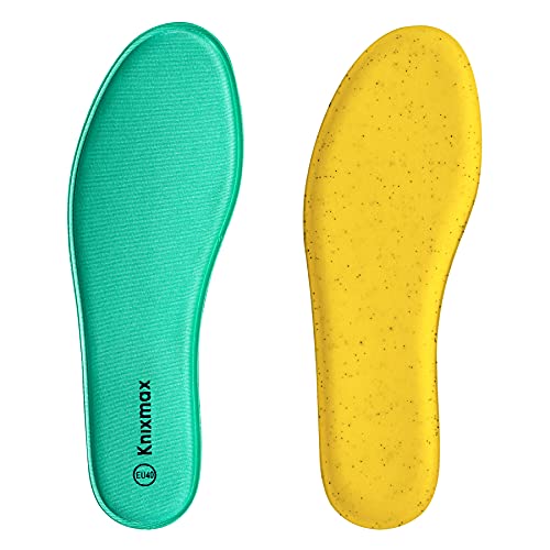 Knixmax Plantillas Memory Foam para Zapatos de Mujer y Hombre, Plantillas Confort Amortiguadoras Cómodas y Flexibles para Trabajo, Deportes, Caminar, Senderismo, EU37 Verde