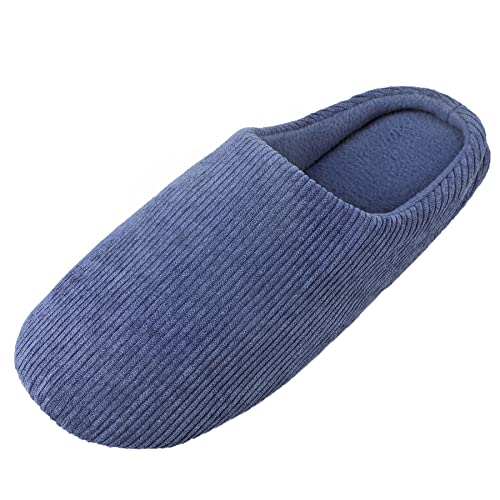 Knixmax Zapatillas de Estar por Casa Hombre y Mujer Algodón Pantuflas Cómodo y Suave para Hotel Viaje Azul Marino 42-43