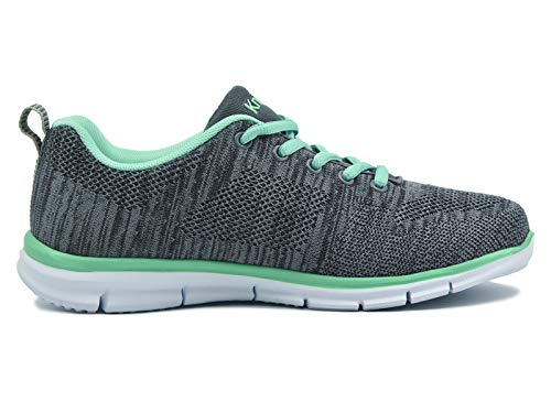 Knixmax Zapatillas Deportivas para Mujer Transpirables Ligero Cómodas Zapatos para Correr para Fitness Caminar Casual Deporte Sneakers Gris Verde 39EU