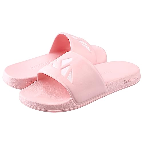 Knixmax Zapatos de Playa y Piscina para Mujer Verano Inicio Zapatillas de baño Ligero Antideslizantes Slip on Pink 40/41 EU