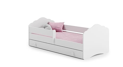 KOBI Cama para Niños con Colchon y cajón FALA | 160 x 80 cm | Camas Infantiles Blanco | Cama Niño | Cama Pequeña Niña | para Chica o Chico | Muebles Camas Infantiles | Habitación Juvenil