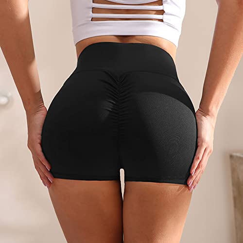 KOEMCY Pantalones Cortos Deportivos para Mujer Leggins Shorts Mallas Elásticas Leggins con Bolsillos Running Pantalones Cortos de Yoga para Deporte Pilate Ciclismo (as4, Alpha, jaspo_s, Negro, S)