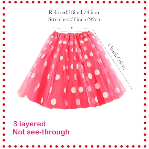 Kogmaworn Conjunto de falda tutú Red Disfraz Mujer Carnaval, Falda Tul Mujer, Tutu Niña + Diadema Mujer + Nariz + Corbata + Guantes Blancos + Cola para Fiesta Temática Cosplay