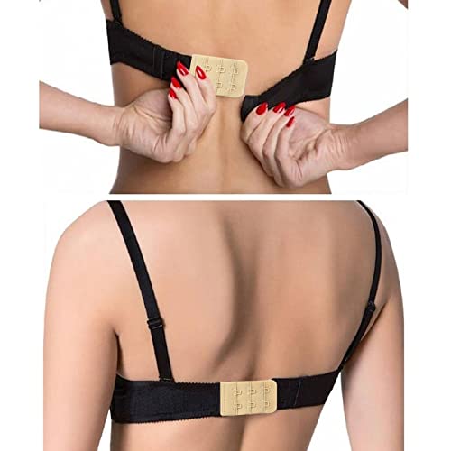 KOSHIFU 9 Piezas Extensor Sujetador 2 Ganchos Alargador Sujetador Espalda Extensor de Sujetador de Mujer Adaptador Sujetador para Todos los Sujetadores Negro Blanco Beige